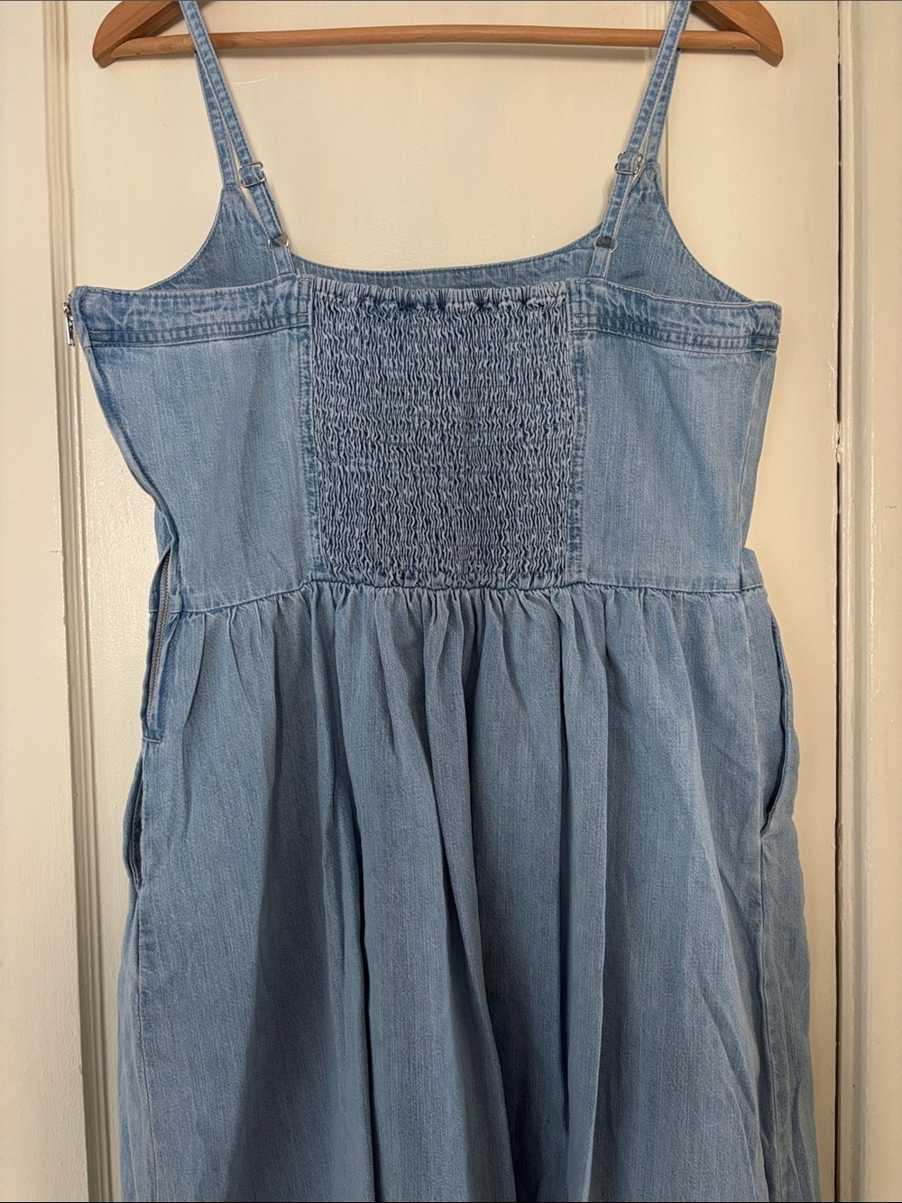 Levi's Light Blue Denim Skirt Dress with Spaghetti Straps - Picture 4 of 8